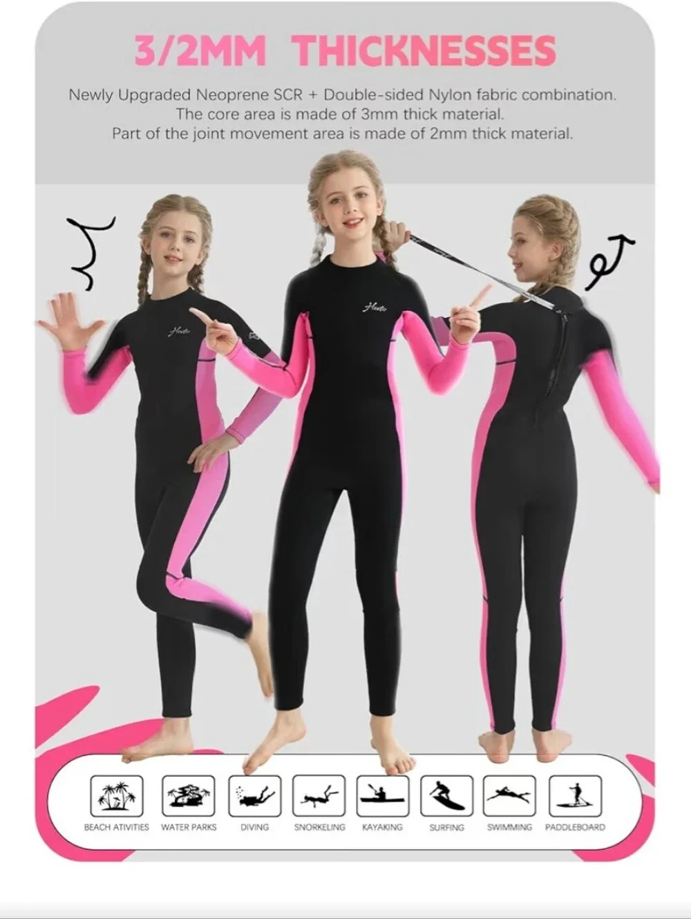 Kids Full Body Swim 3/2 Mm Neoprene Rashguard Size 12